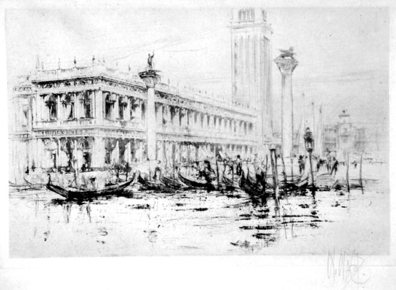 Library of St Mark's, Venice | William Walcot | Etching & Drypoint | Elizabeth harvey-Lee | E H-L 92