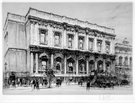 The Banqueting House, London | William Walcot | Etching & Drypoint | Elizabeth harvey-Lee | E H-L 198