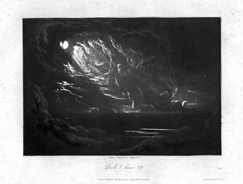 JOHN MARTIN, Hayden Bridge, Northumberland 1789 – 1854 London. The Creation of Light. Original mezzotint.