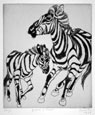 OROVIDA CAMILLE PISSARRO, Epping 1893 – 1968 London. Zebra and Foal. This original etching, 1938, is for sale, priced £400