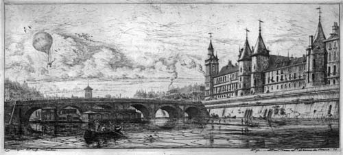 CHARLES MERYON, 1821 – 1868. Le Pont au Change, Paris. This original etching, 1854, is sold