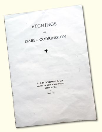 Isabel Codrington, Exhibition Catalogue, 1933