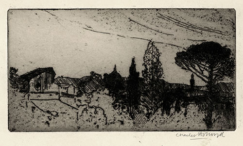 Charles Holroyd, Landors Villa. Original etching, 1911-12.