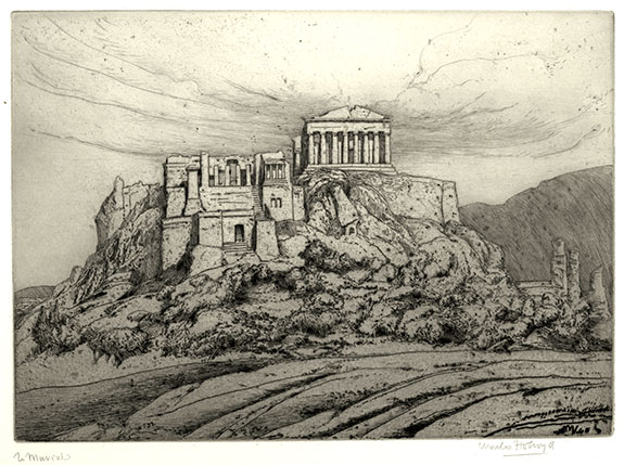 Charles Holroyd, The Acropolis. Original etching, 1910-11.