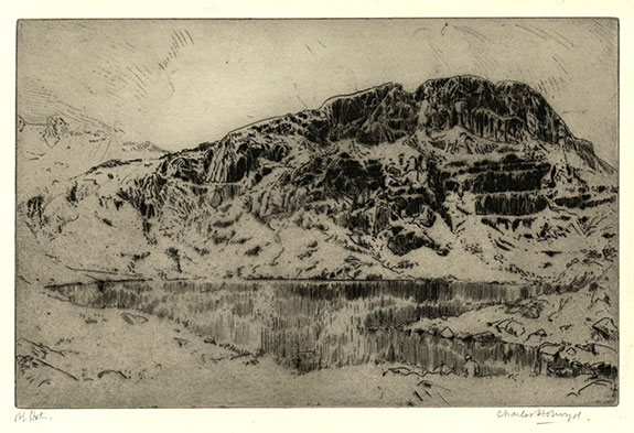 Charles Holroyd, Angle Tarn. Original etching, 1910. 