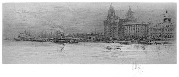 The Mersey | William Walcot | Etching & Drypoint | Elizabeth Harvey-Lee | E H-L