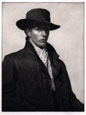 RAYMOND RAY-JONES R.E., Ashton-under-lyne 1886 – 1942 Carbis Bay. Portrait of the Artist. Etching, c1910-1916. 