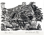 ROBERT BALL R.E., Birmingham 1918 – 2008 Gloucestershire. The Ruins by Frank Mansell. Original wood engraving, 1973.