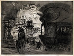 WILLIAM WALCOT R.E., Hon R.I.B.A., Odessa 1874 – Ditchling 1943. The Trojan Horse - Virgils’ Aeneid II. Original etching with aquatint, 1914.