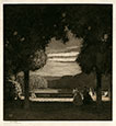 ALFRED HARTLEY R.E., Stockham Pelham, Herts 1855 – 1933 Llandrindod Wells. Jardin au Grand Trianon. Original aquatint, c1928.