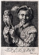 CLAES VISSCHER after CORNELIS & HENDRICK BLOEMAERT, Utrecht c1603-1692 Rome & Utrecht c1601-1672 Utrecht. The Boy with an Owl. Engraving.