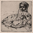 JAMES McNEILL WHISTLER, Lowell, Massachusetts 1834 – 1903 London. Bibi Valentin. Original etching, 1859. 