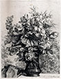 JULES JACQUEMART, Paris 1837 – 1880 Paris. Study of Flowers in a Maiolica Vase. Original etching, 1862. 