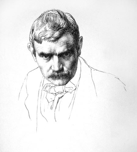 William Strang, Self-Portrait. Original lithograph.