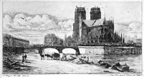 CHARLES MERYON, L’Abside de Notre Dame. This Original etching is for sale:  £5000