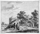 JOHANNES CHRISTIAAN JANSON, Leyden 1763 – 1823 The Haghe. Figures in Conversation at the side of a Track. Original etching. This print is for sale, priced £150